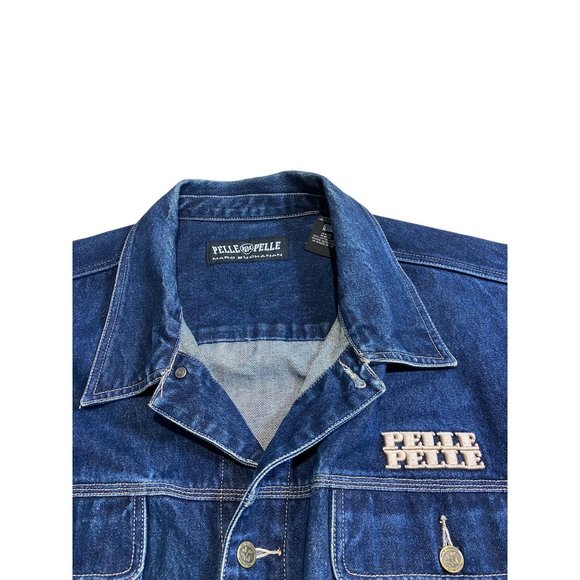 Vintage Pelle Pelle Jean Jacket 90s Y2k Marc Buchanan Coat - Picture 4 of 6